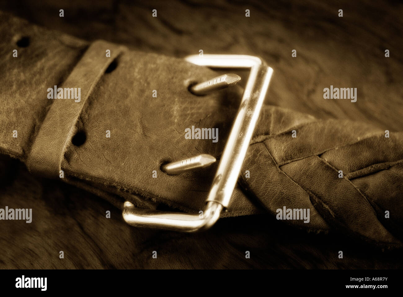 Closeup of a leather belt and buckle Stock Photo - Alamy