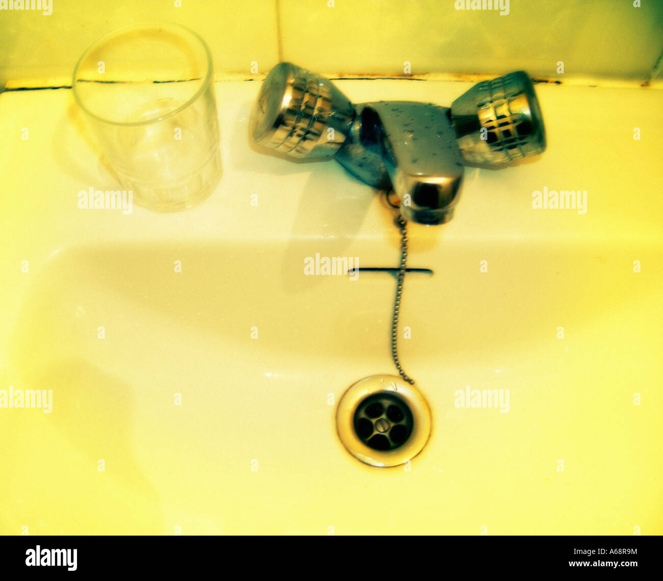 Lavatory and waterglass Stock Photo Alamy