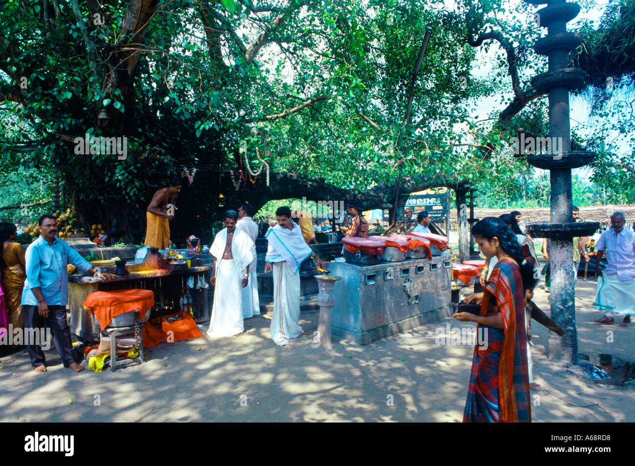 Kerala India Shiva Temple Brahmins Stock Photo