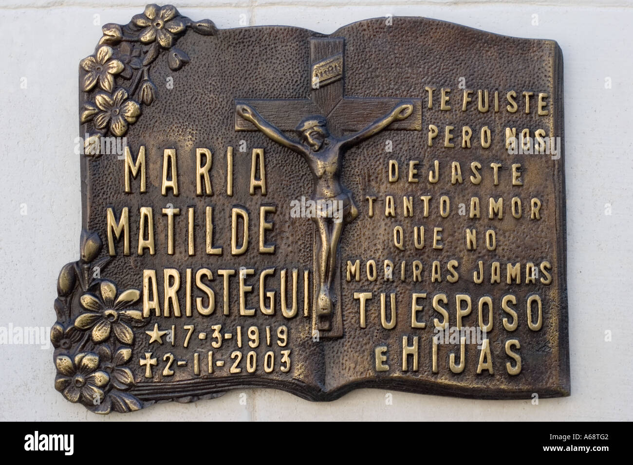 Recoleta Plaque A Stock Photo