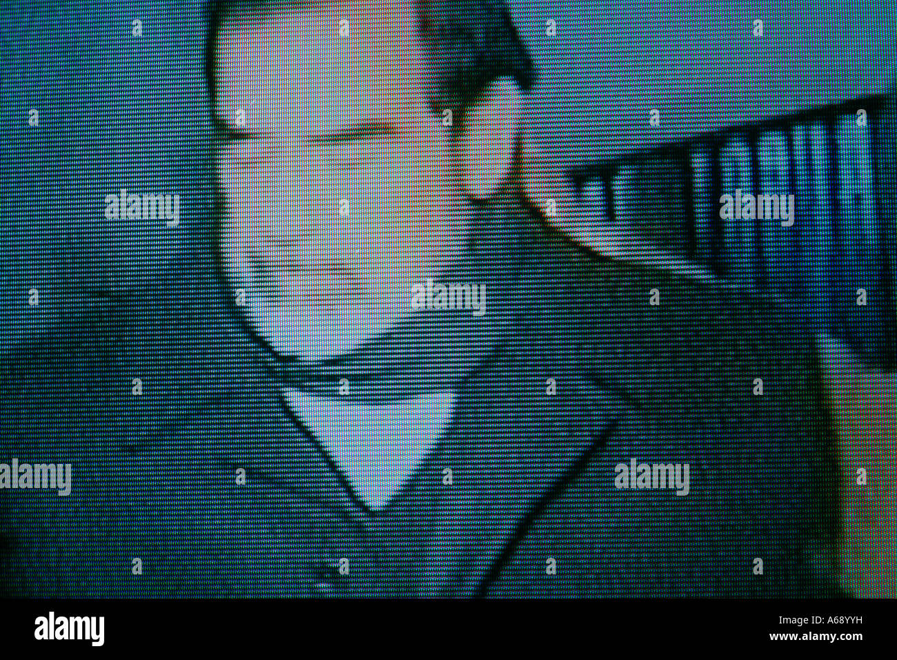 Televison Image of Saddam Hussein Just Prior to His Execution Stock Photo