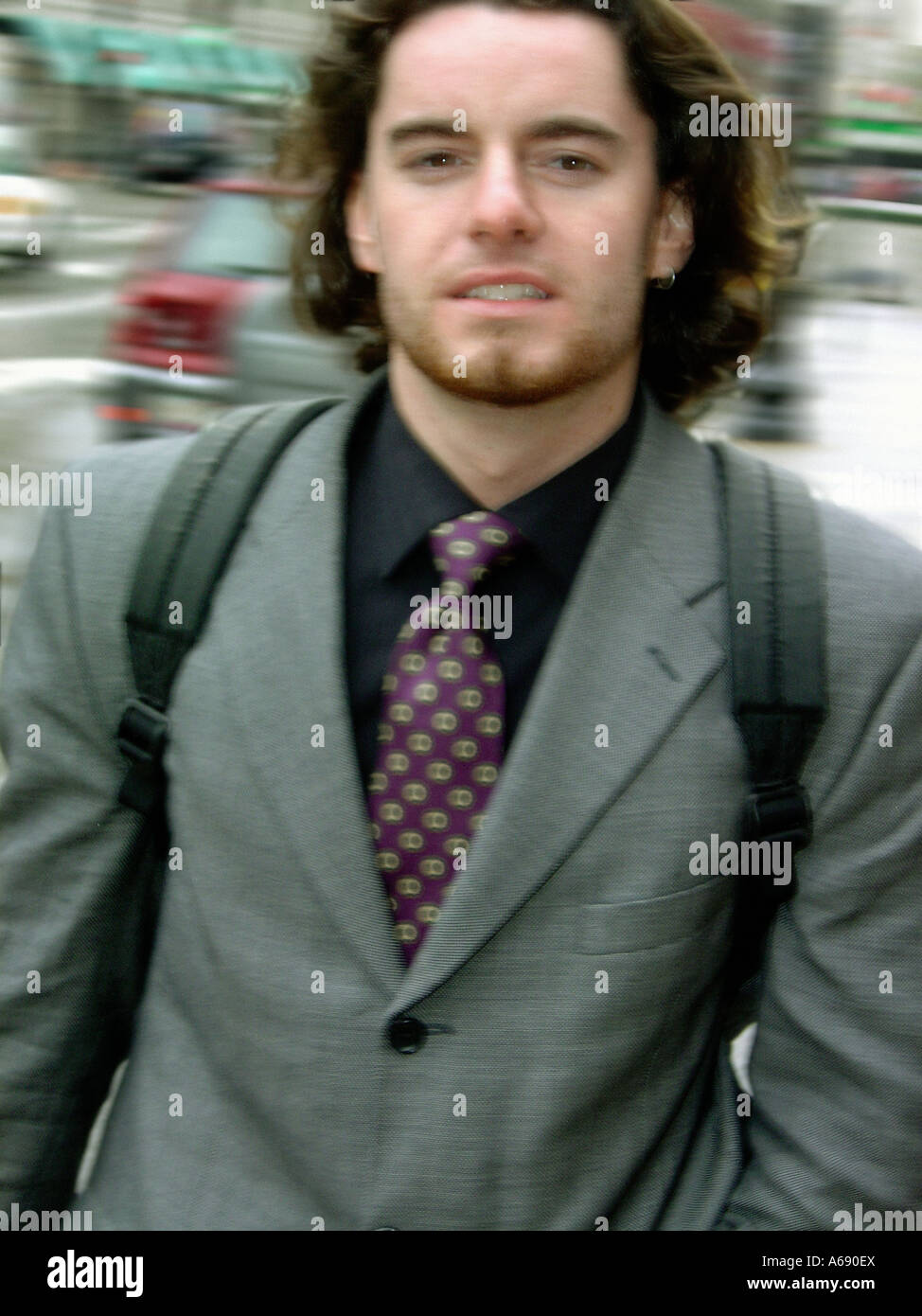 Portrait of a Business Man Walking Stock Photo