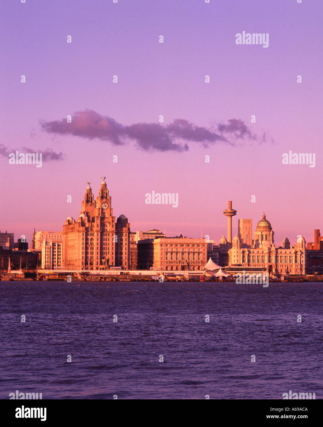 Liverpool Skyline and River Mersey Merseyside England Stock Photo - Alamy