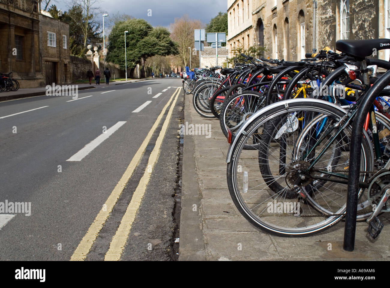 BICYCLES IN OXFORD Stock Photo