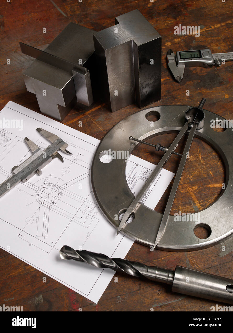 Precision in machining and measuring metal industrial parts Stock Photo Alamy