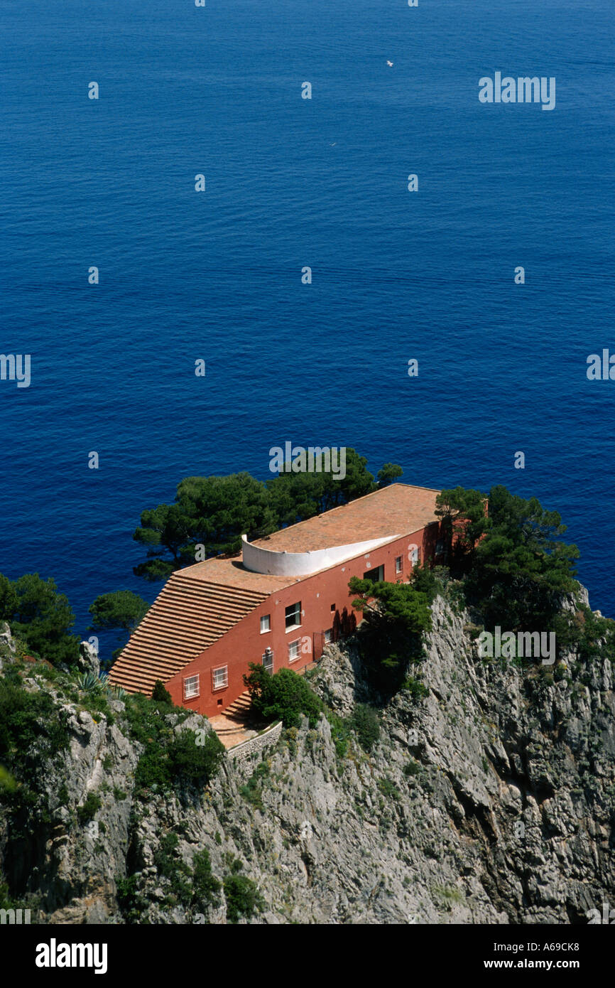 Capri Italy Curzio Malaparte s modernist villa on Punto di Massullo Stock Photo