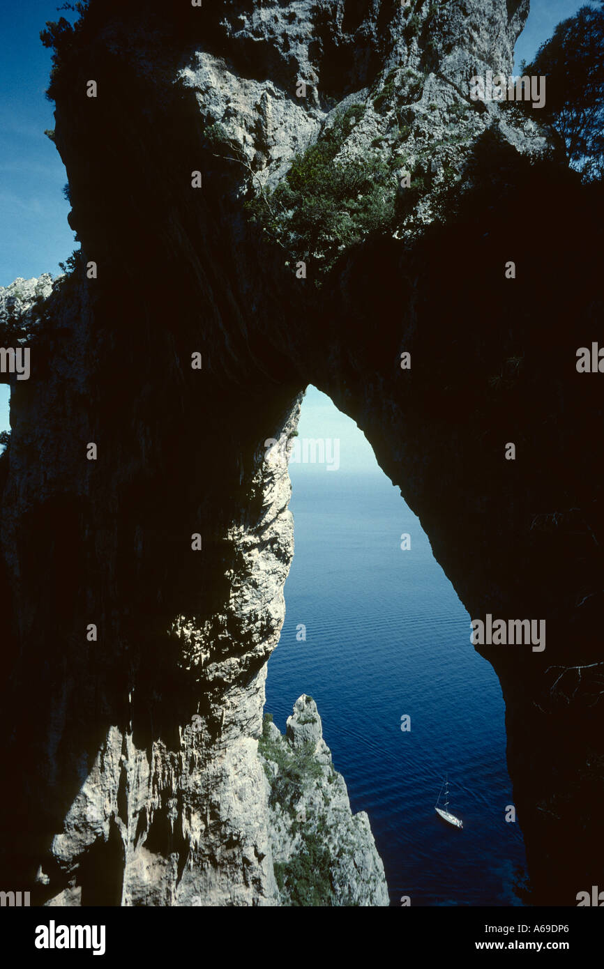Capri Italy The Arco Naturale a two hundred metre high natural arch ...
