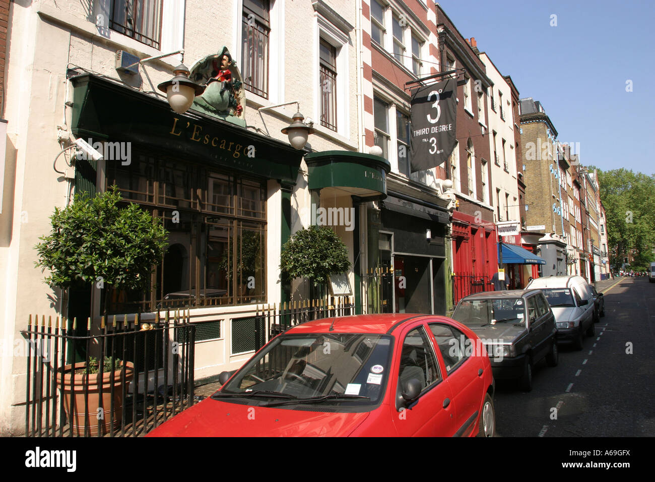 UK London Soho Greek Street the Escargot restaurant Stock Photo