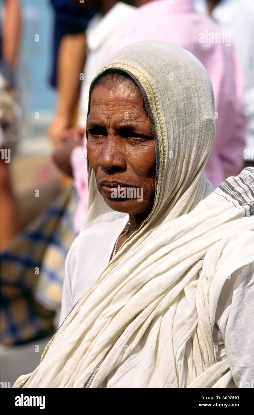 India Andaman Islands Neil Island people face of elderly female food vendor Stock Photo