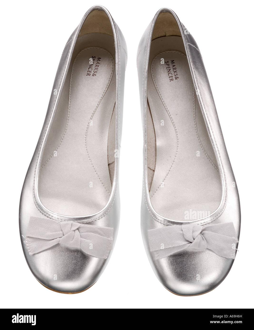 Silver ladies shoes Stock Photo