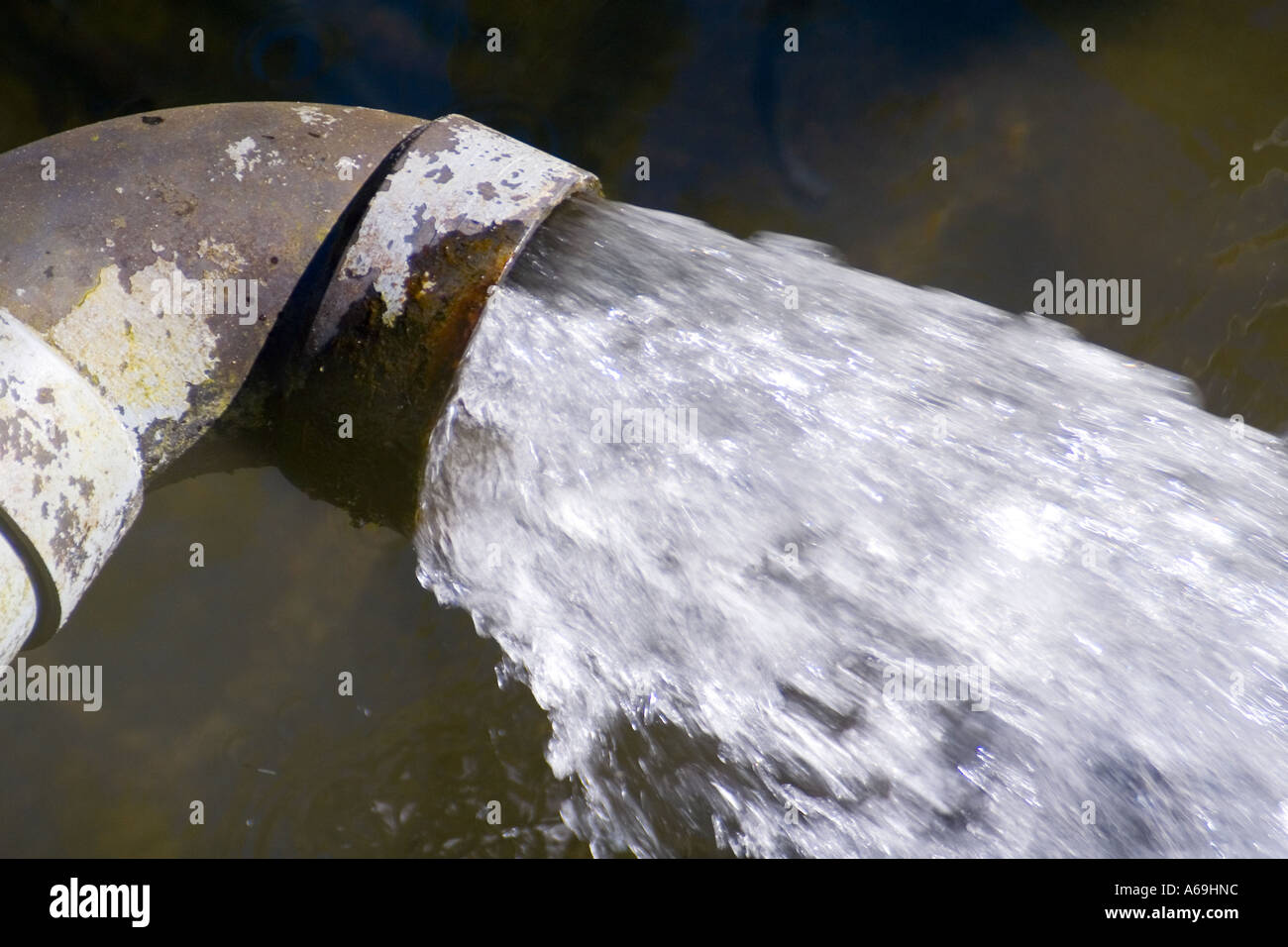 water flow under pressure coming out of pipe Stock Photo Alamy