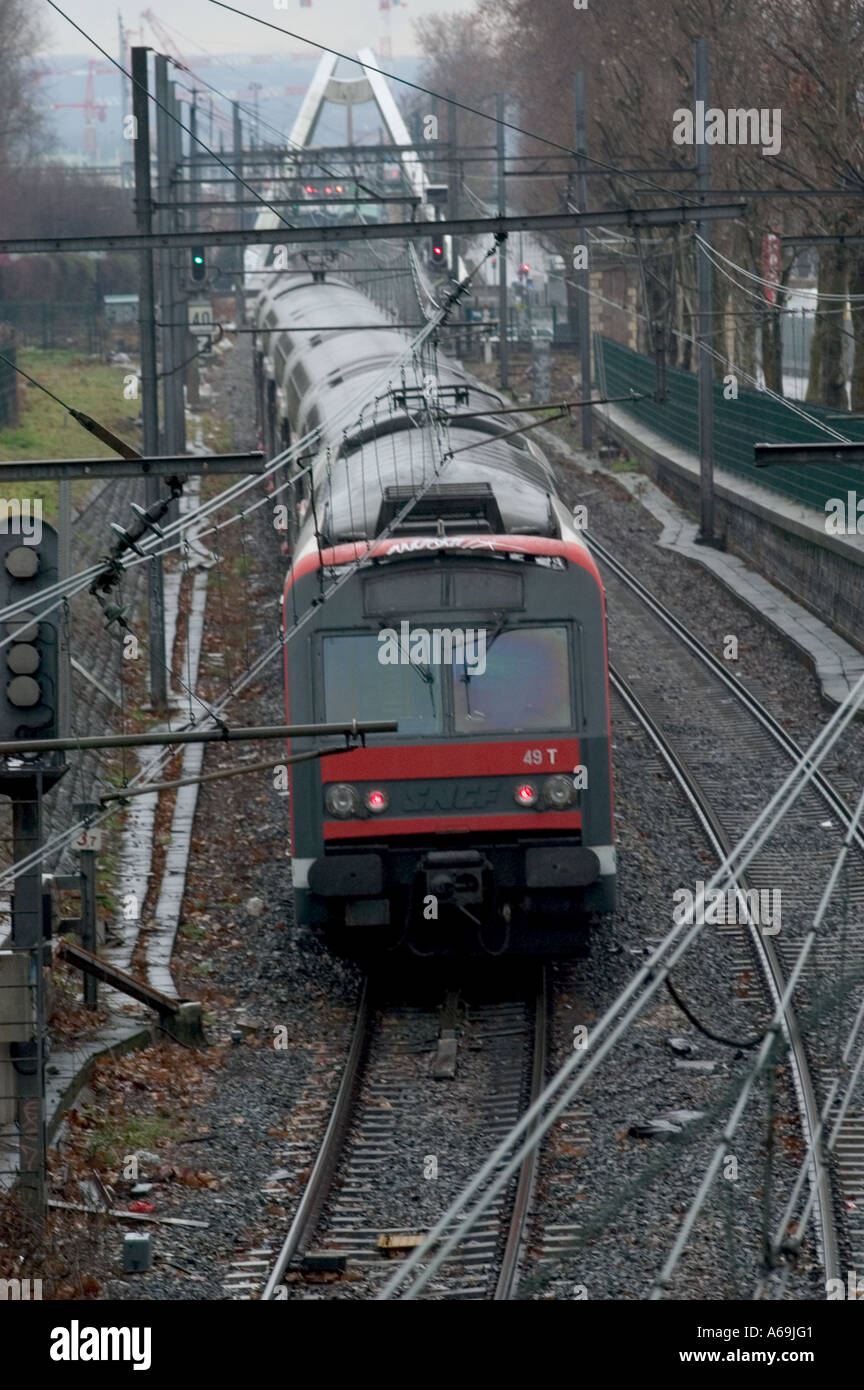 rer metro service train in paris france Stock Photo