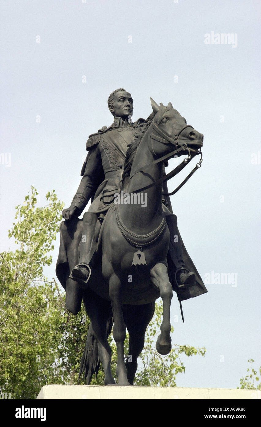 Statue of Simon Bolivar in Mexico City. Digital photograph Stock Photo