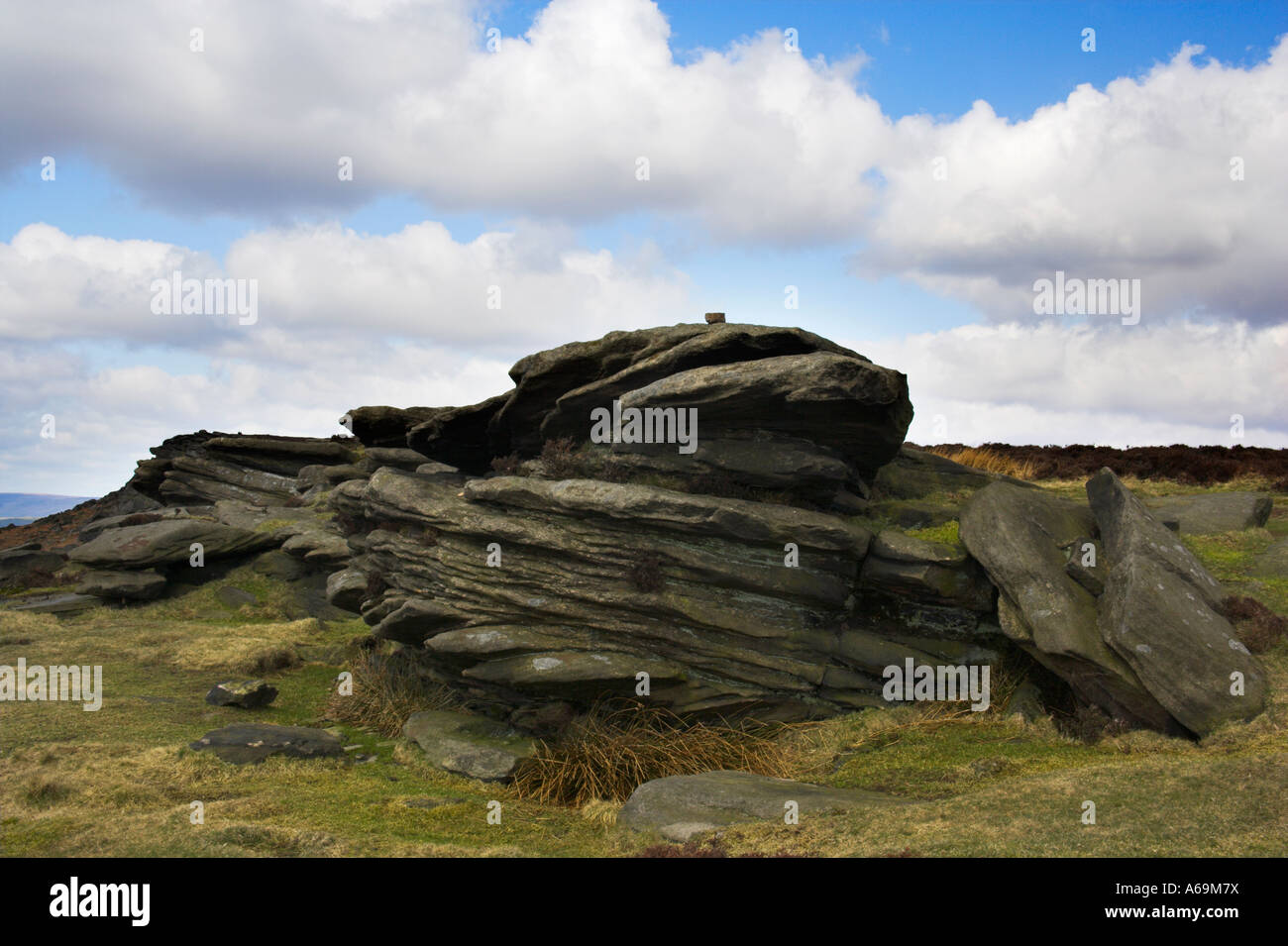 Stanage Edge Rocks Rock Formations at Stanage Edge in the Peak District National Park in ...