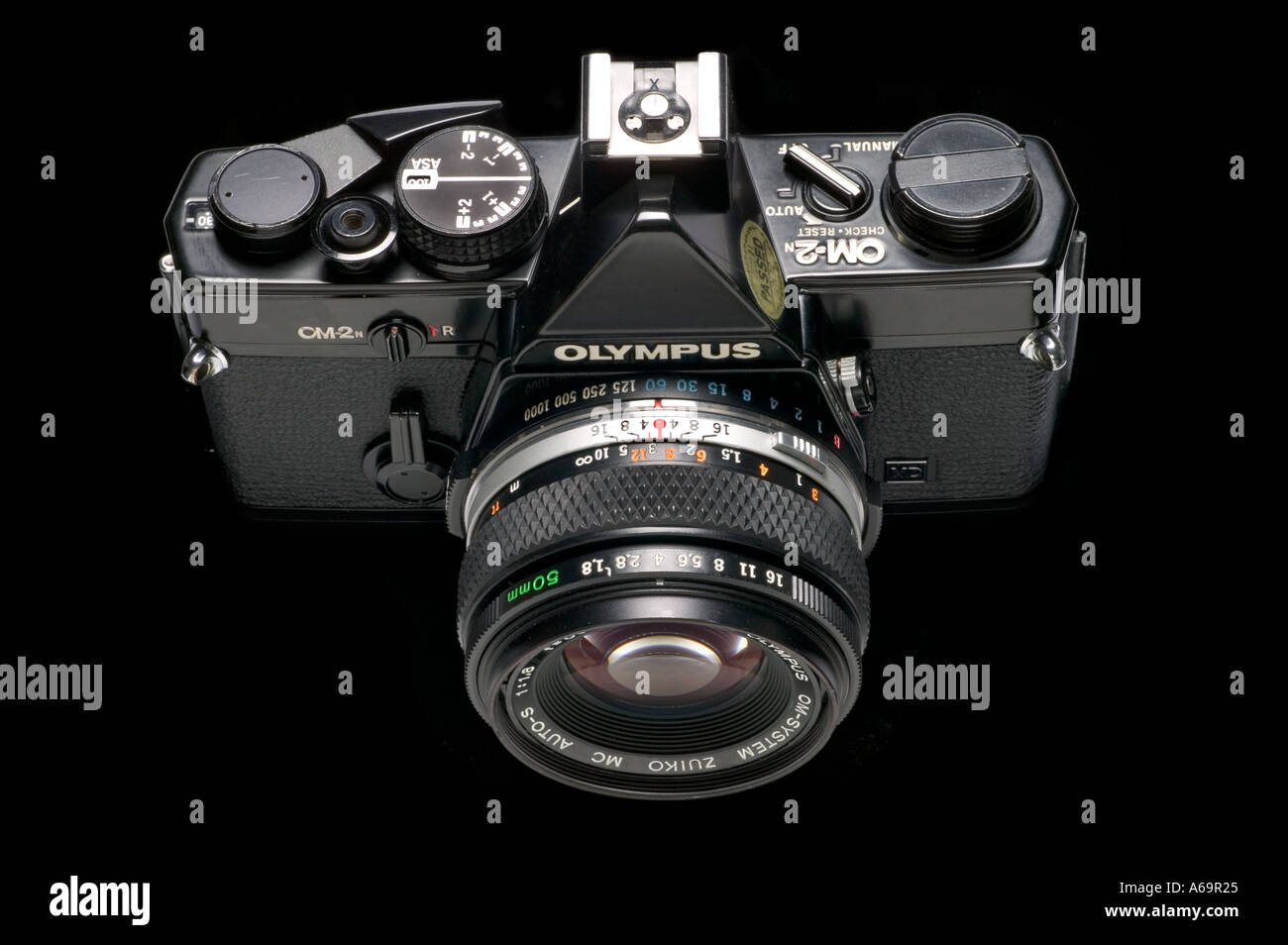 Olympus OM2n Zuiko 50mm lens SLR single lens reflex Stock Photo