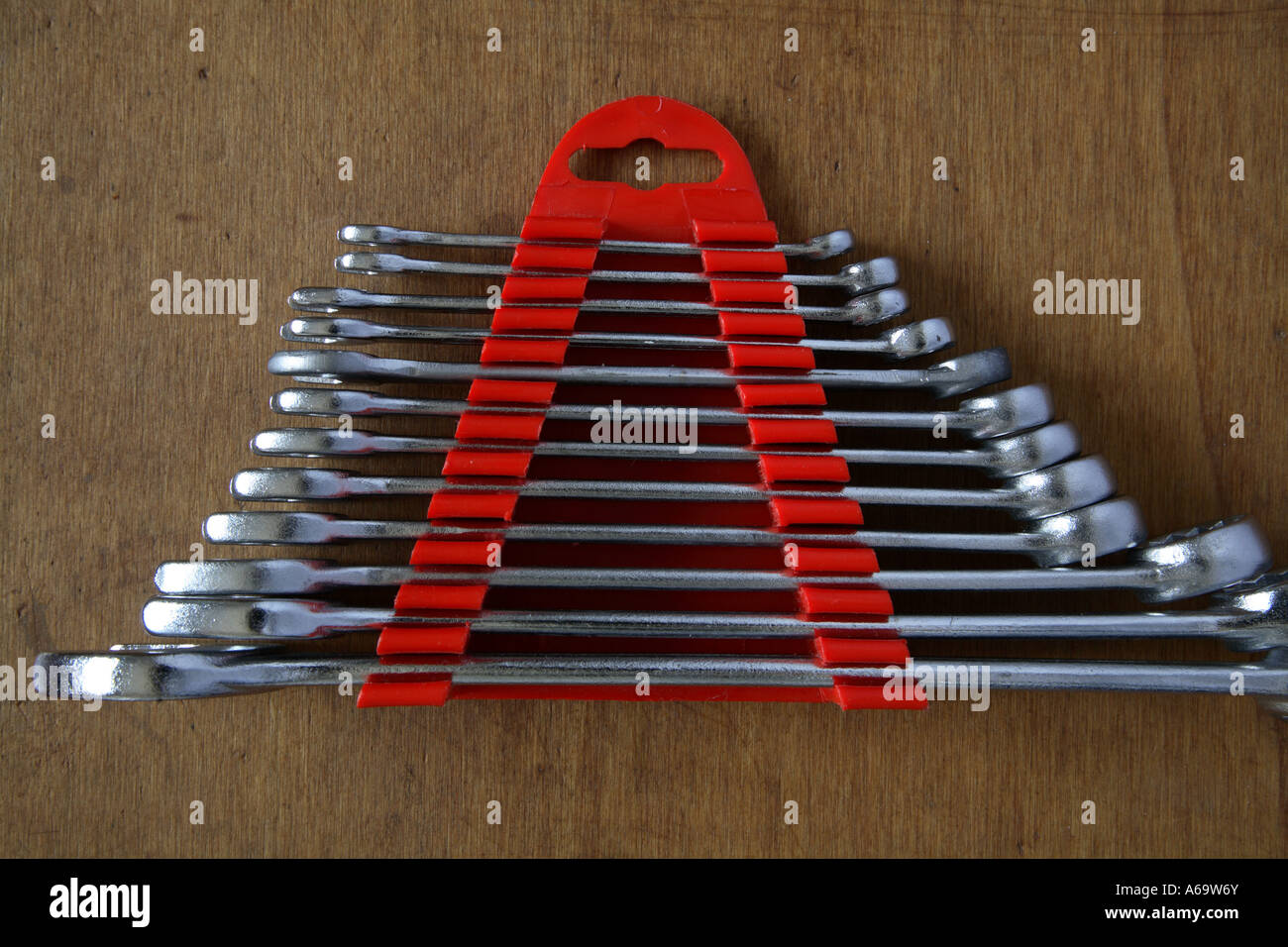 series of wrench tools in a row Stock Photo - Alamy