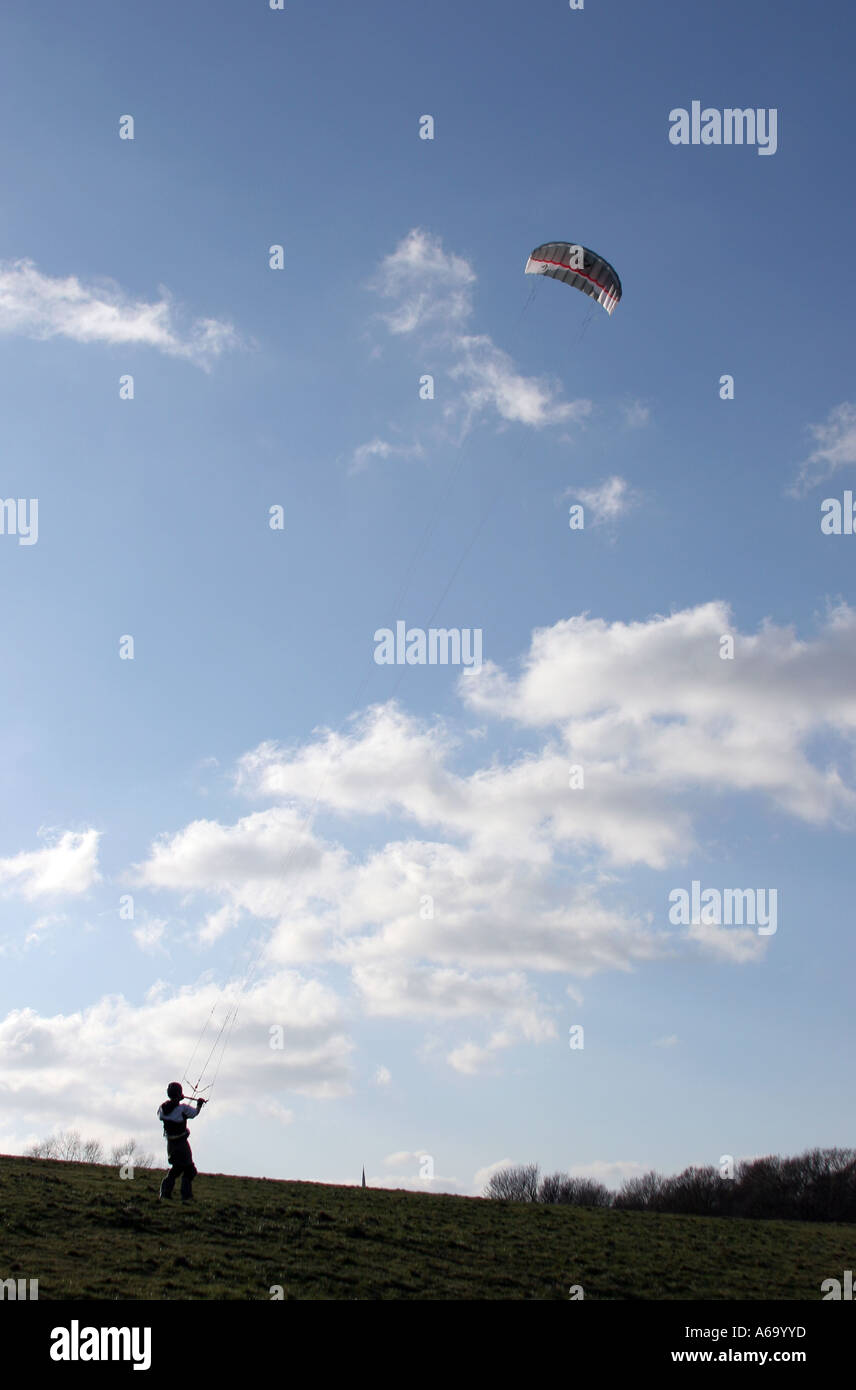 Kite Boarding on Hampstead Heath at Parliament Hill Stock Photo Alamy