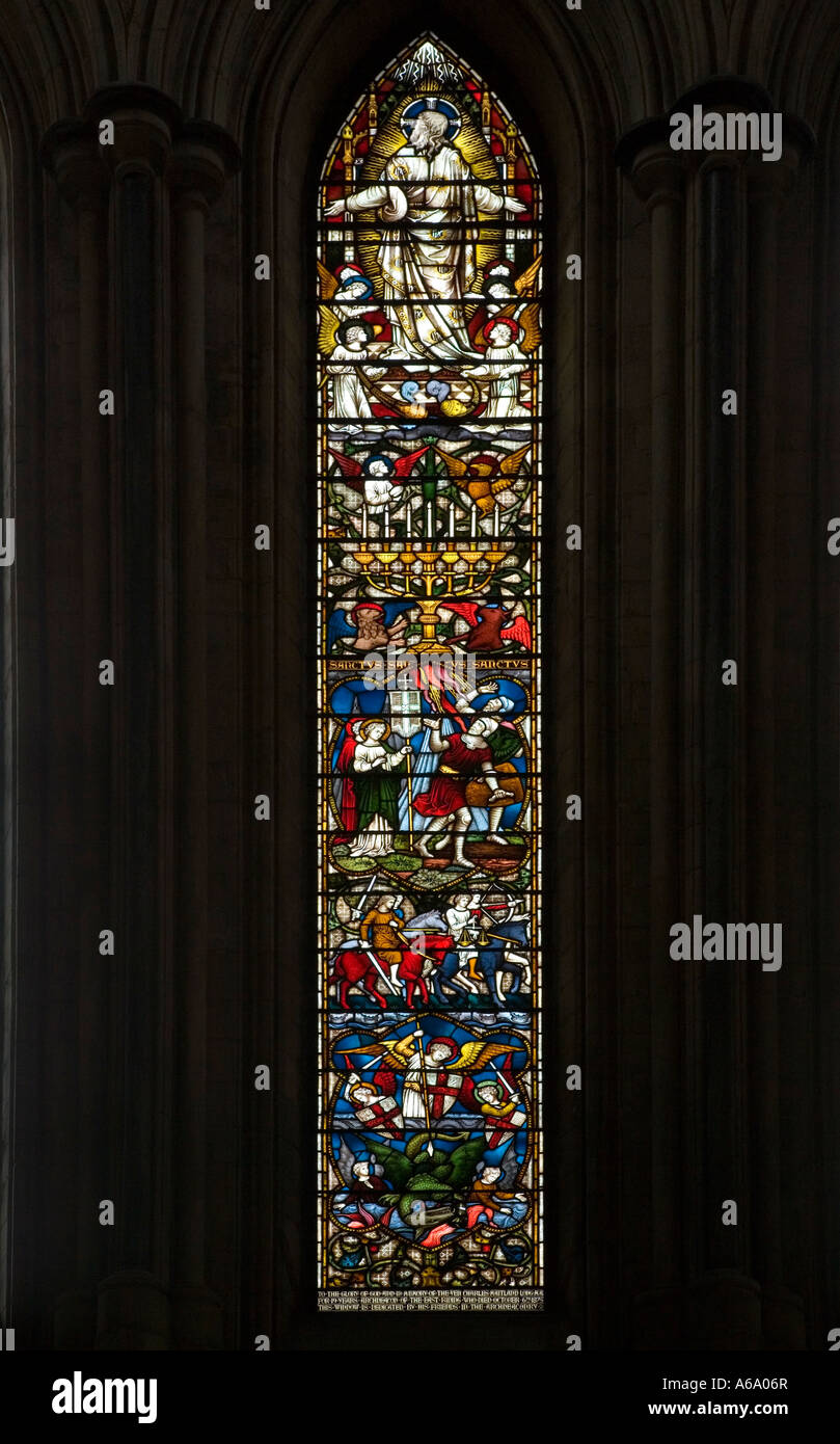 Stained glass window at Beverley Minster, East Riding of Yorkshire, UK