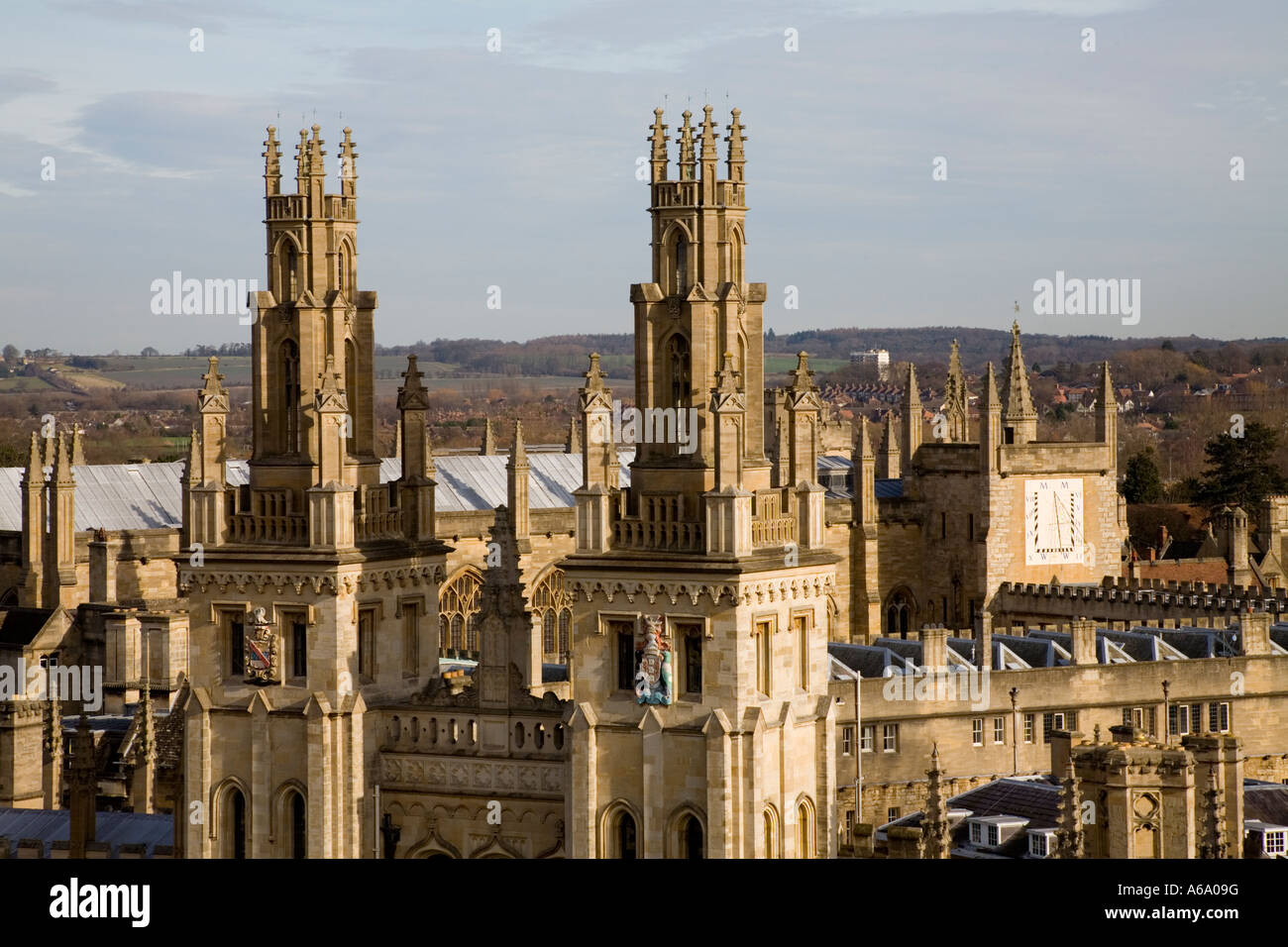 Looking East to the Nicholas Hawksmoor designed towers of All Souls