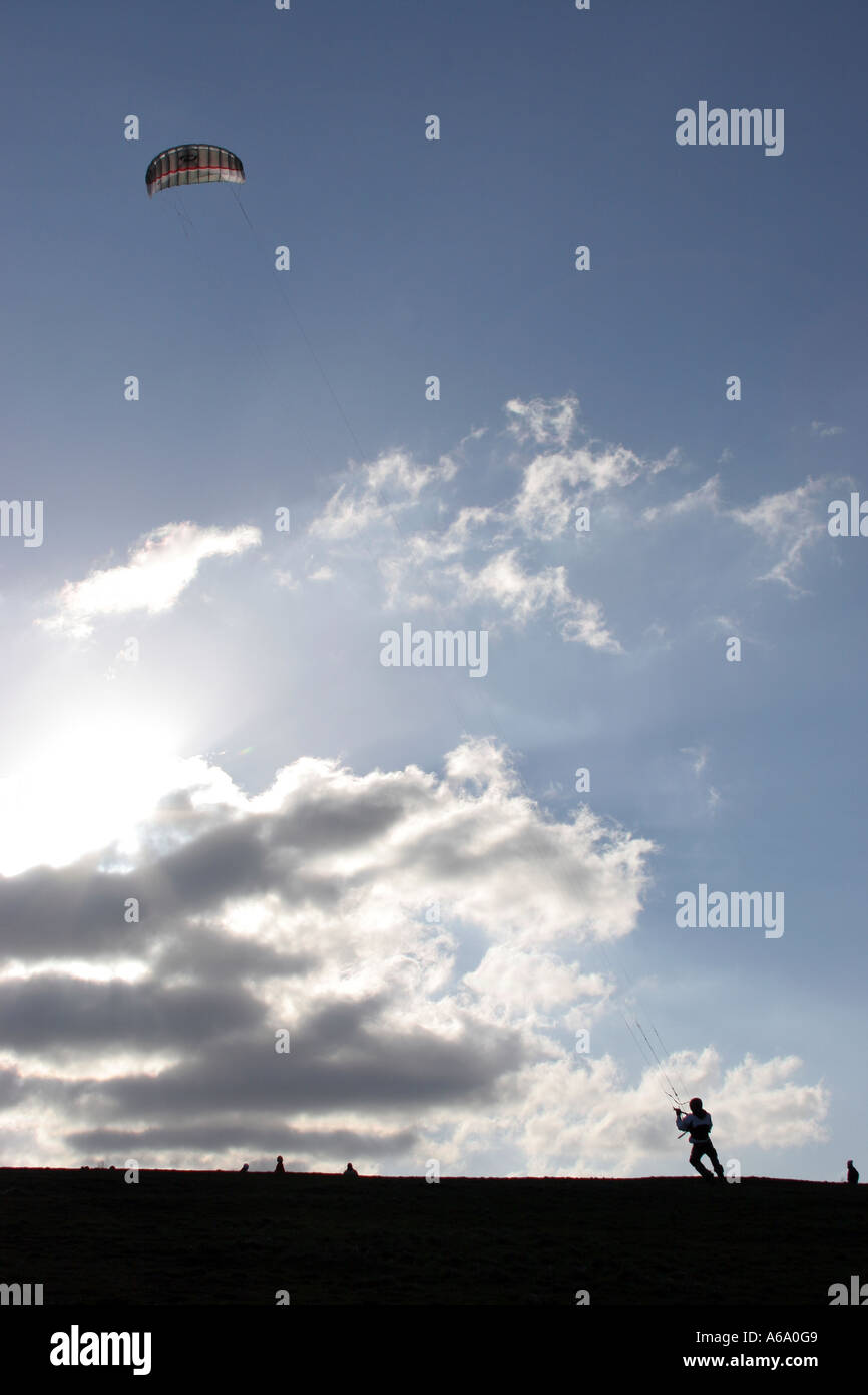 Kite Boarding on Hampstead Heath at Parliament Hill Stock Photo Alamy