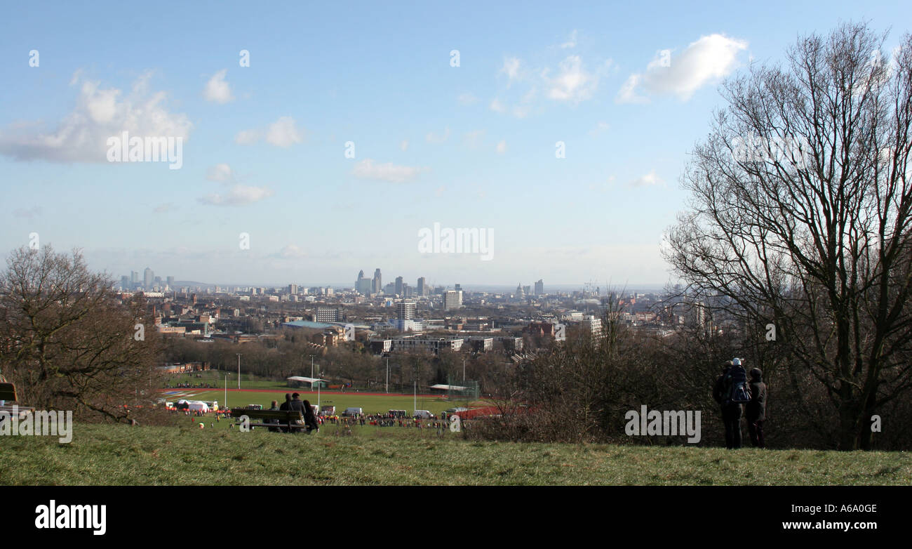 The view from Parliament Hill in London's Hampstead Heath Stock Photo