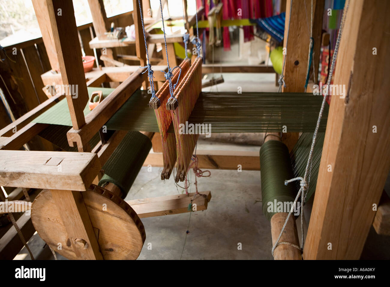 Weaving loom San Antonio Palopo Lake Atitlan Guatemala Stock Photo Alamy