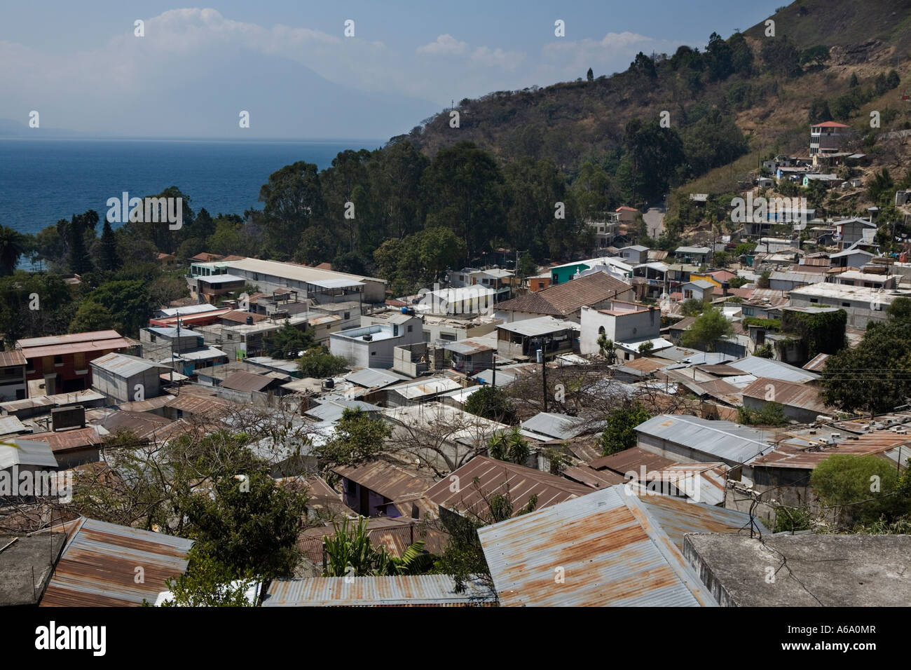 Rooftops of Santa Catarina Palopo Lake Atitlan Guatemala Stock Photo Alamy