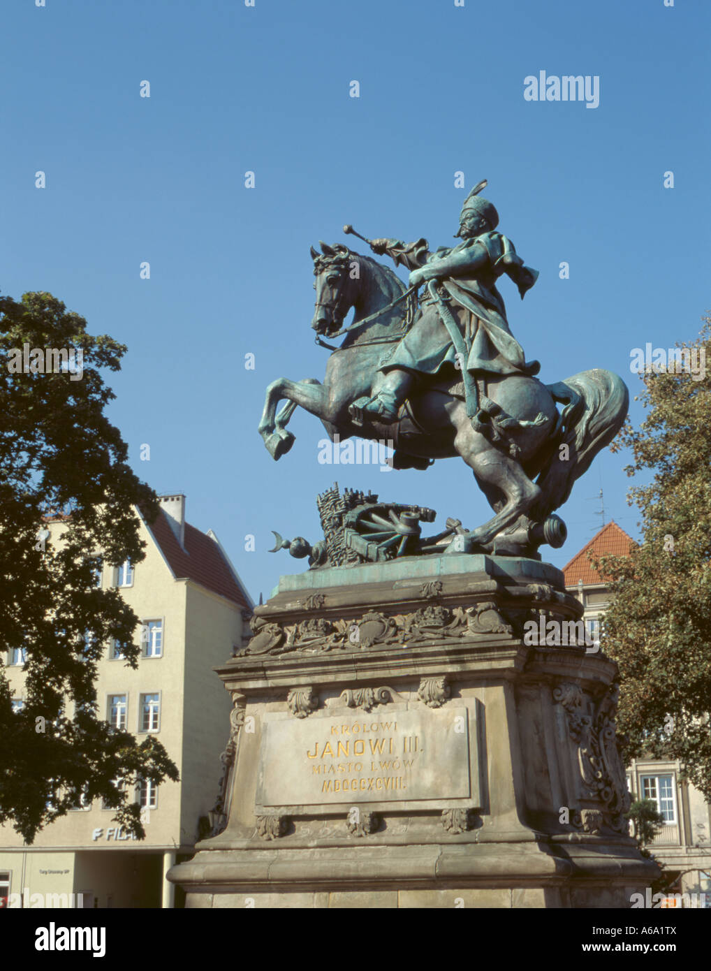 Bronze statue of Krolowi Janowi III, Gdansk, Pomerania, Poland (1893 Stock Photo Alamy