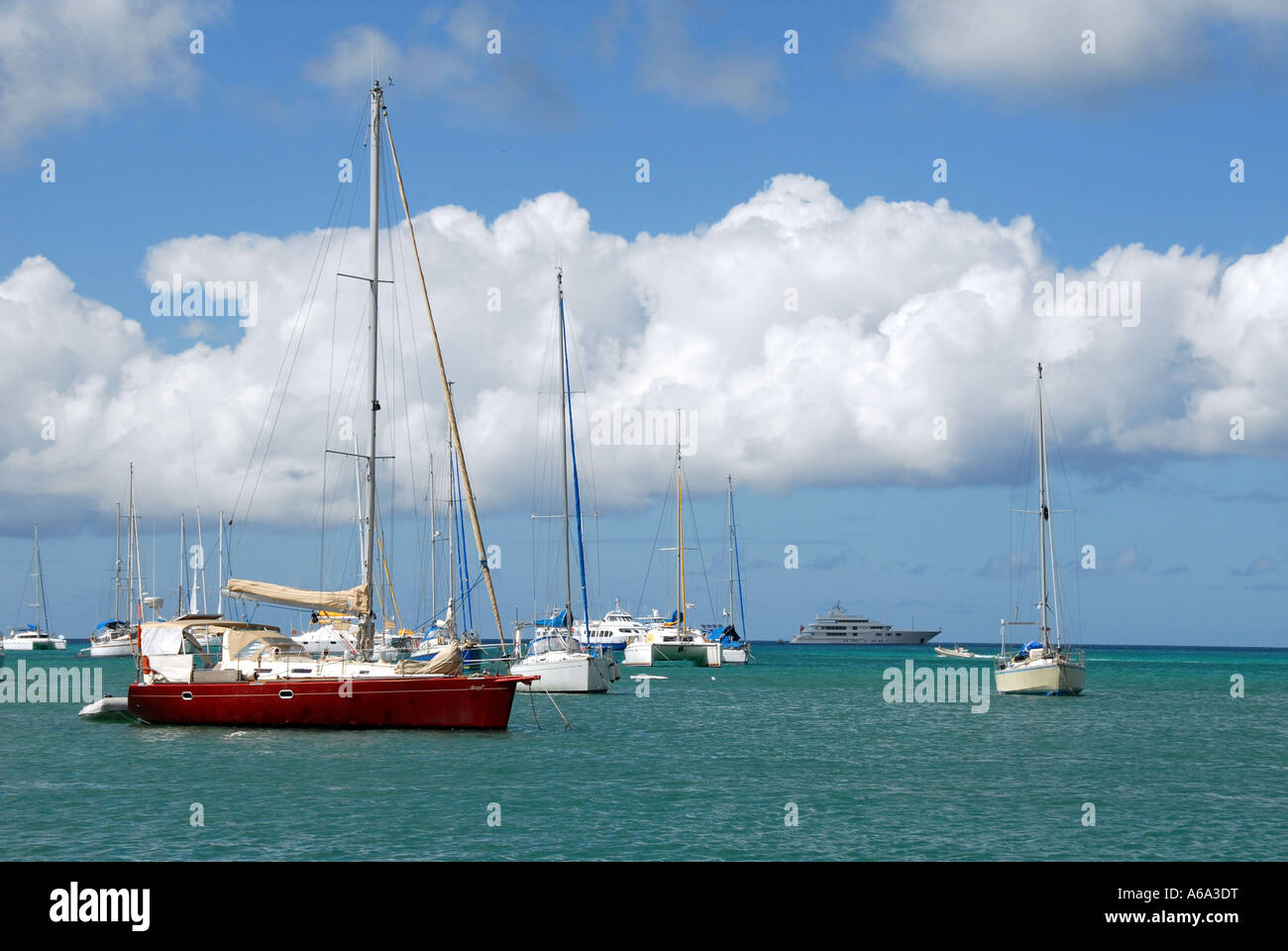 Sailboats in harbor Stock Photo - Alamy