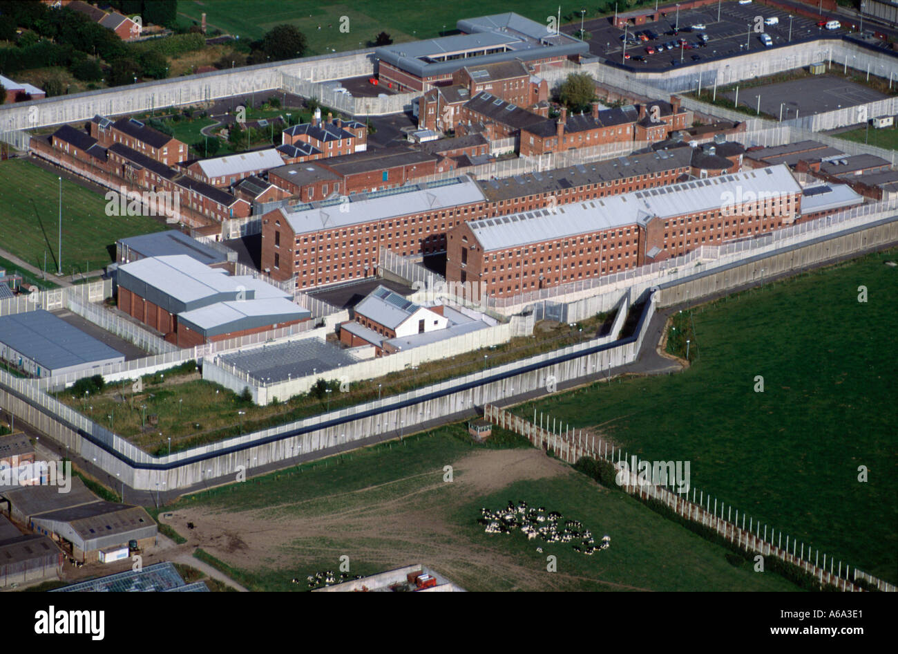 Aerial View of HM Prison Parkhurst Isle of Wight Hampshire UK Stock Photo