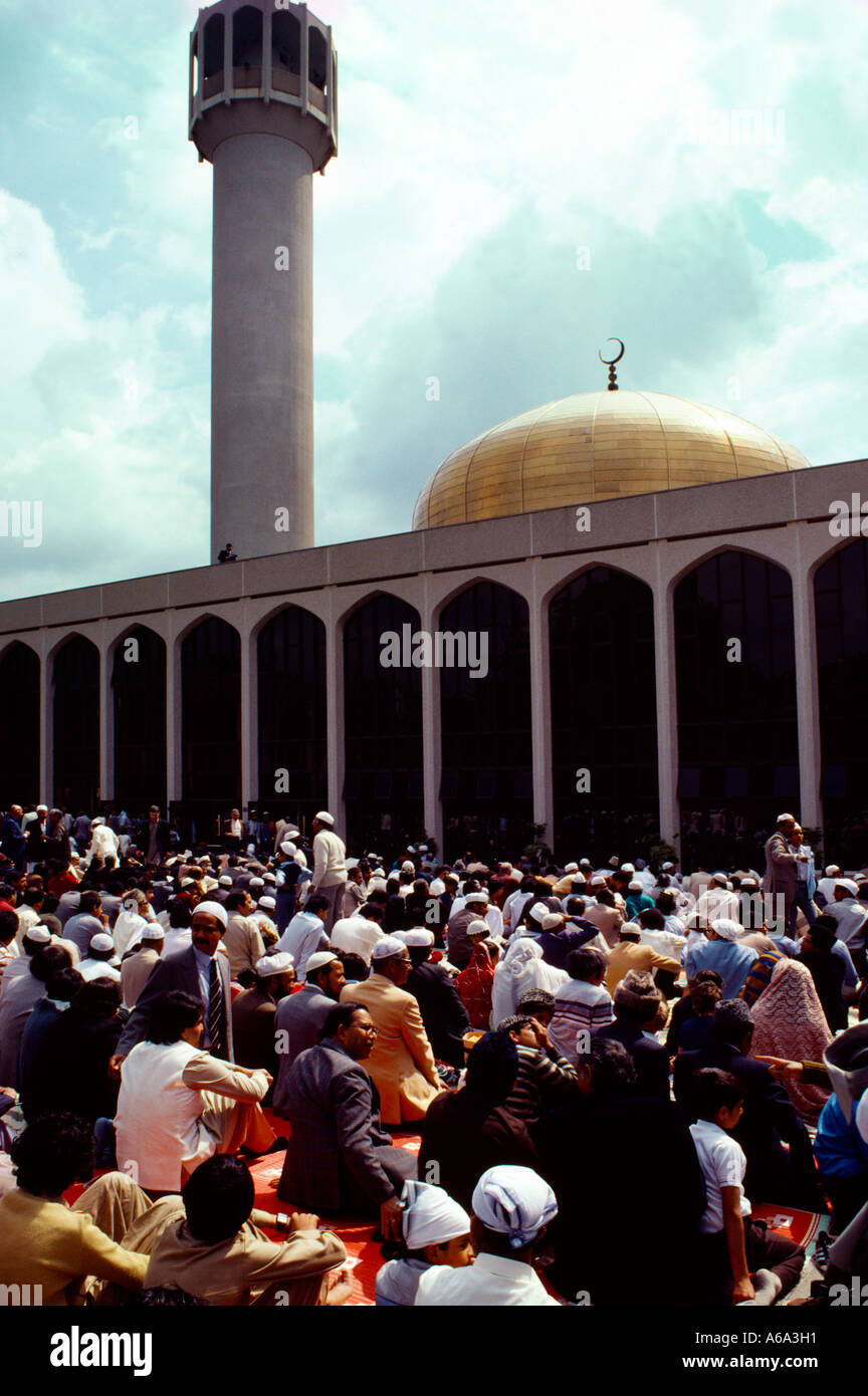 London England Regents Park Eid Prayer At Mosque Stock Photo