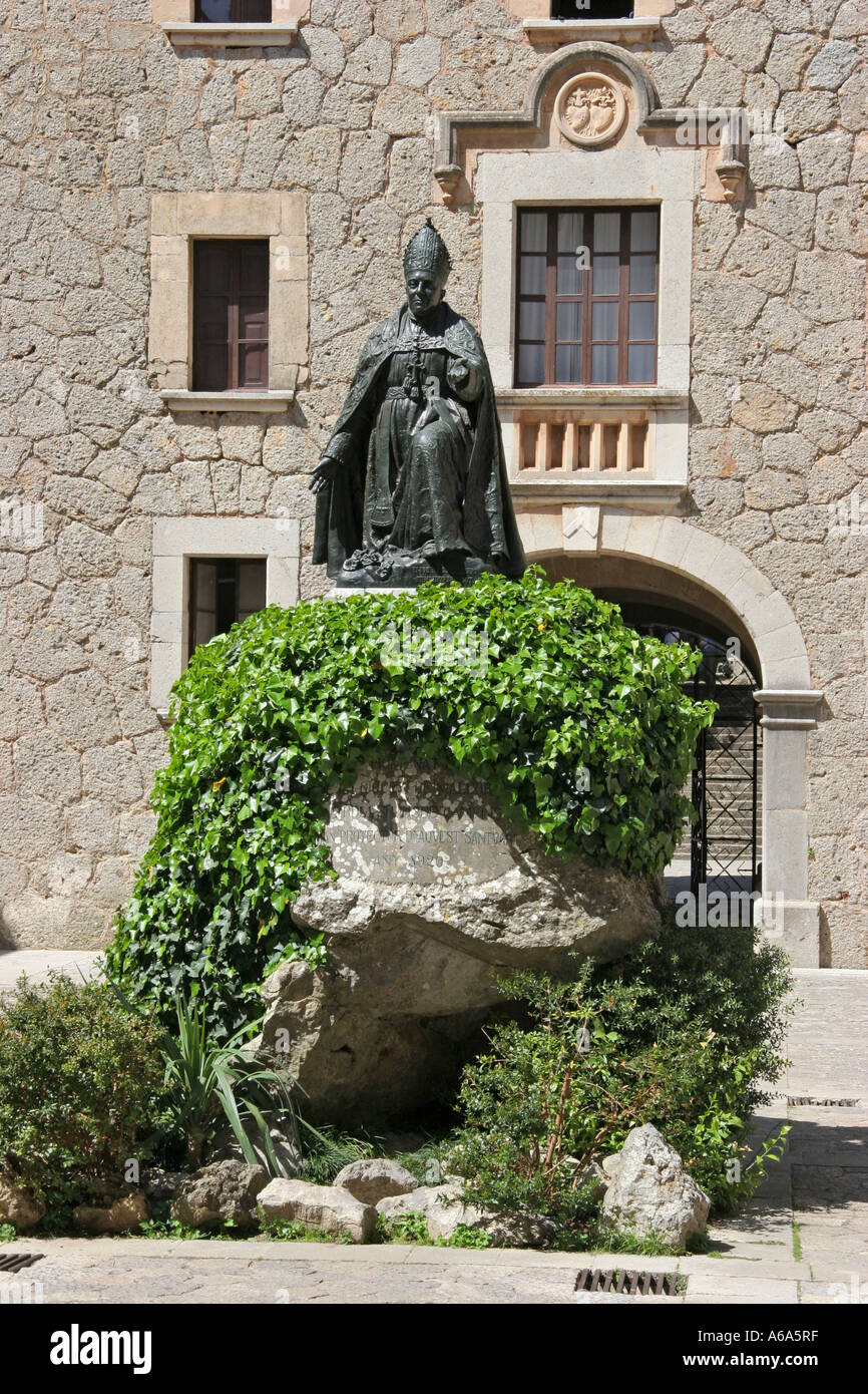 Mallorca statue at cloister Iluc Stock Photo