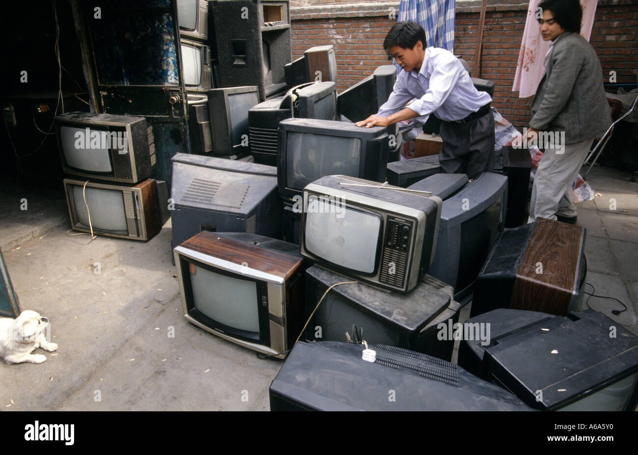 Second hand televisions in Beijing Stock Photo Alamy
