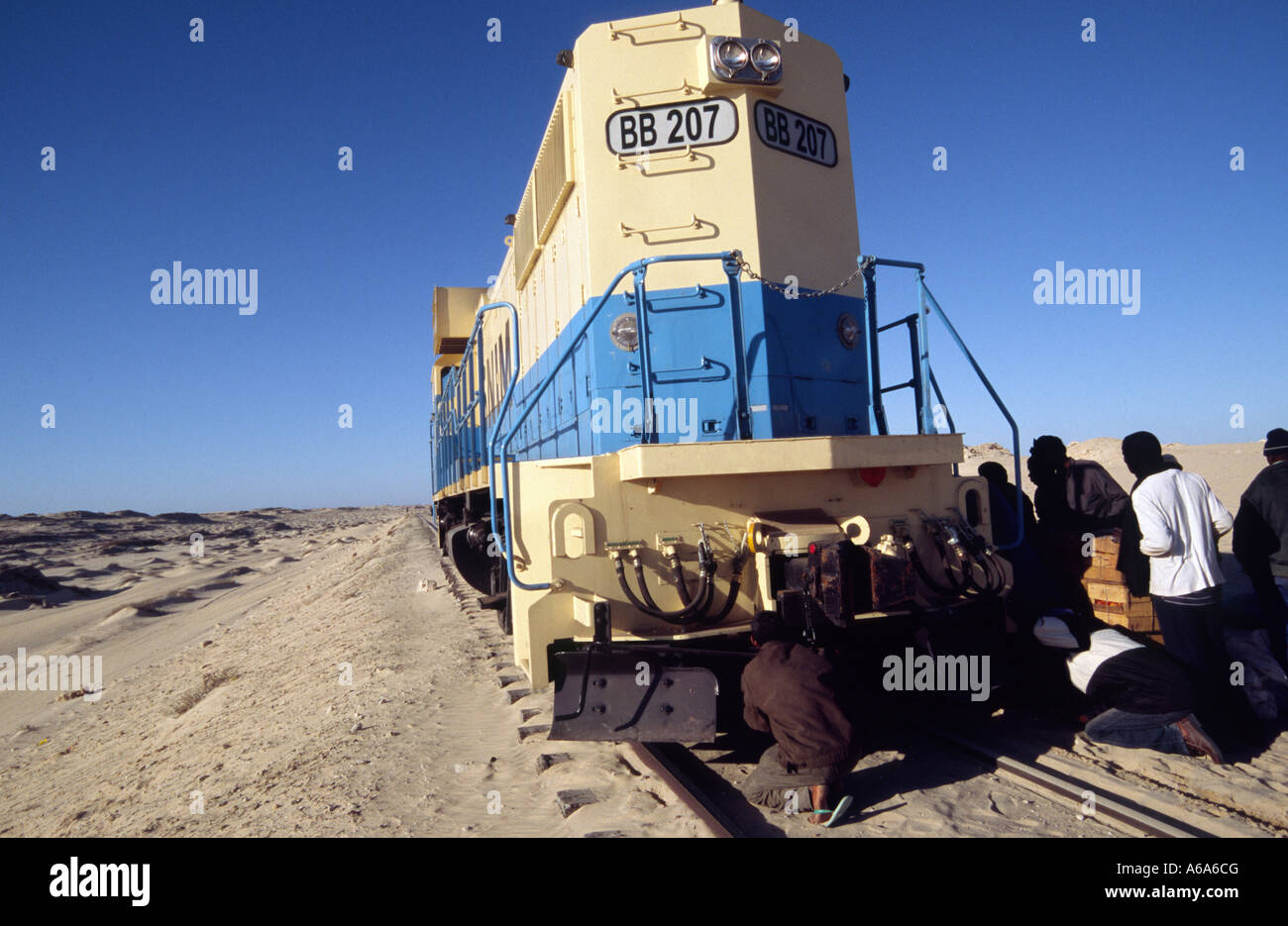 Worlds longest train - Nouâdhibou MAURITANIA Stock Photo