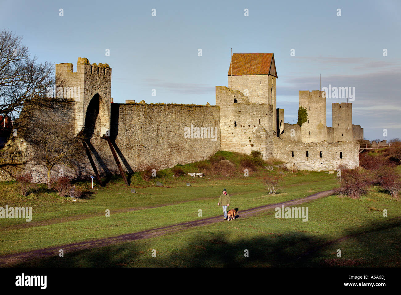 Landmarks of medieval Hanseatic town Visby Stock Photo Alamy