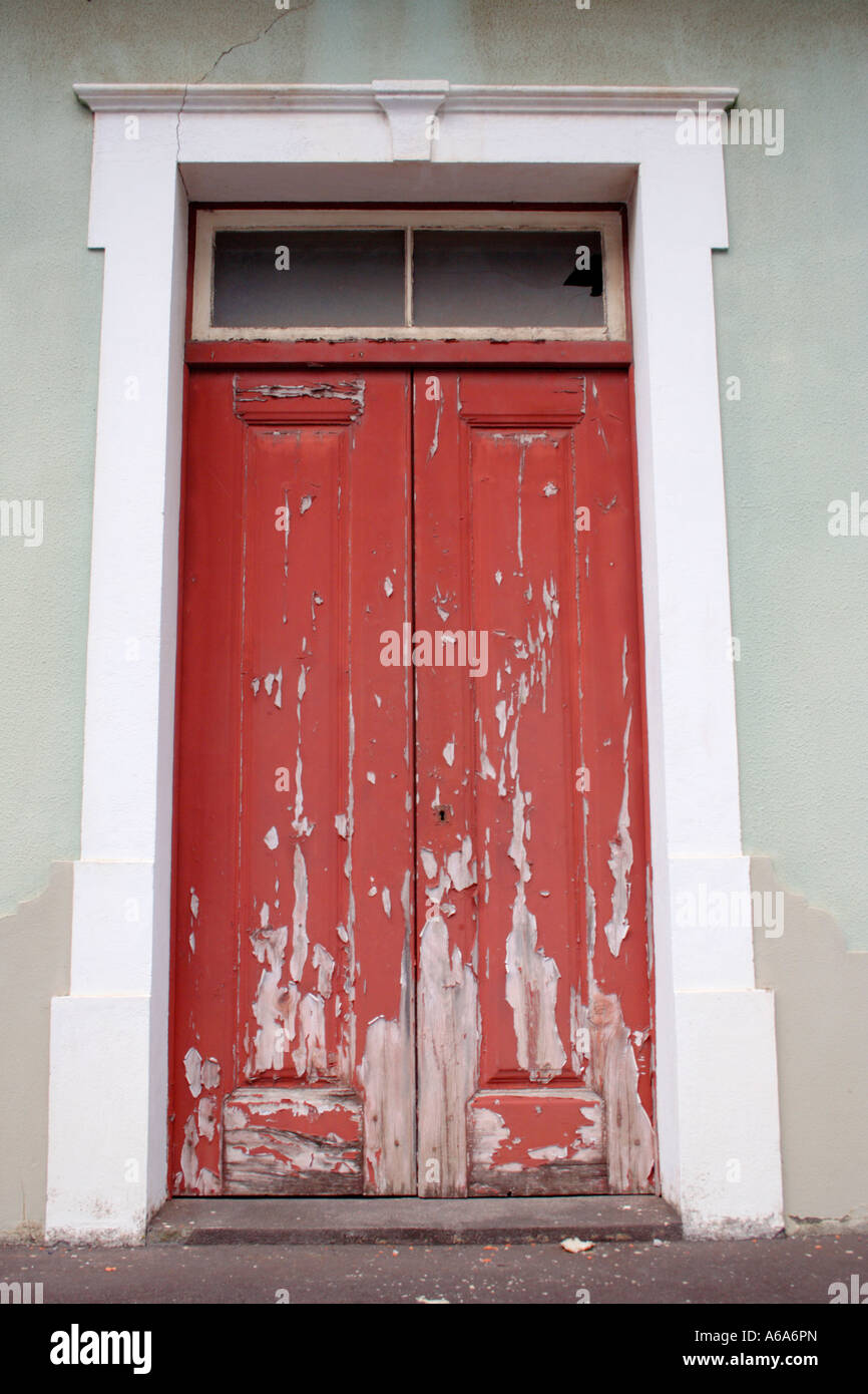 faded red door Stock Photo Alamy