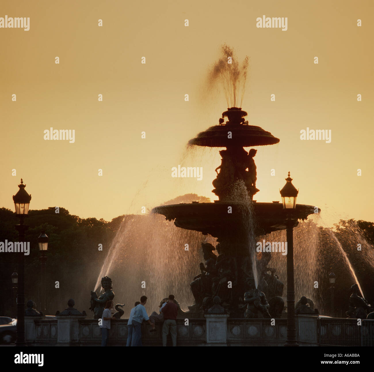 Fountains in Place de la Concorde Paris France Stock Photo Alamy