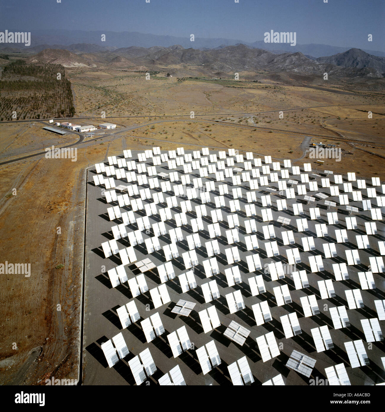 Heliostats Solar Energy Power Plant EASA 1 Tabernes Almería Spain Stock