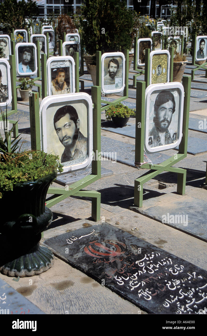 Iran Esfahan War graves from Iran Iraq war Stock Photo