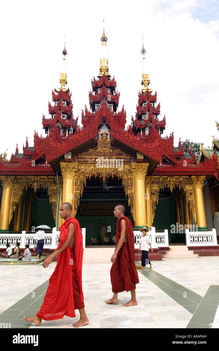 monks in myanmar Stock Photo