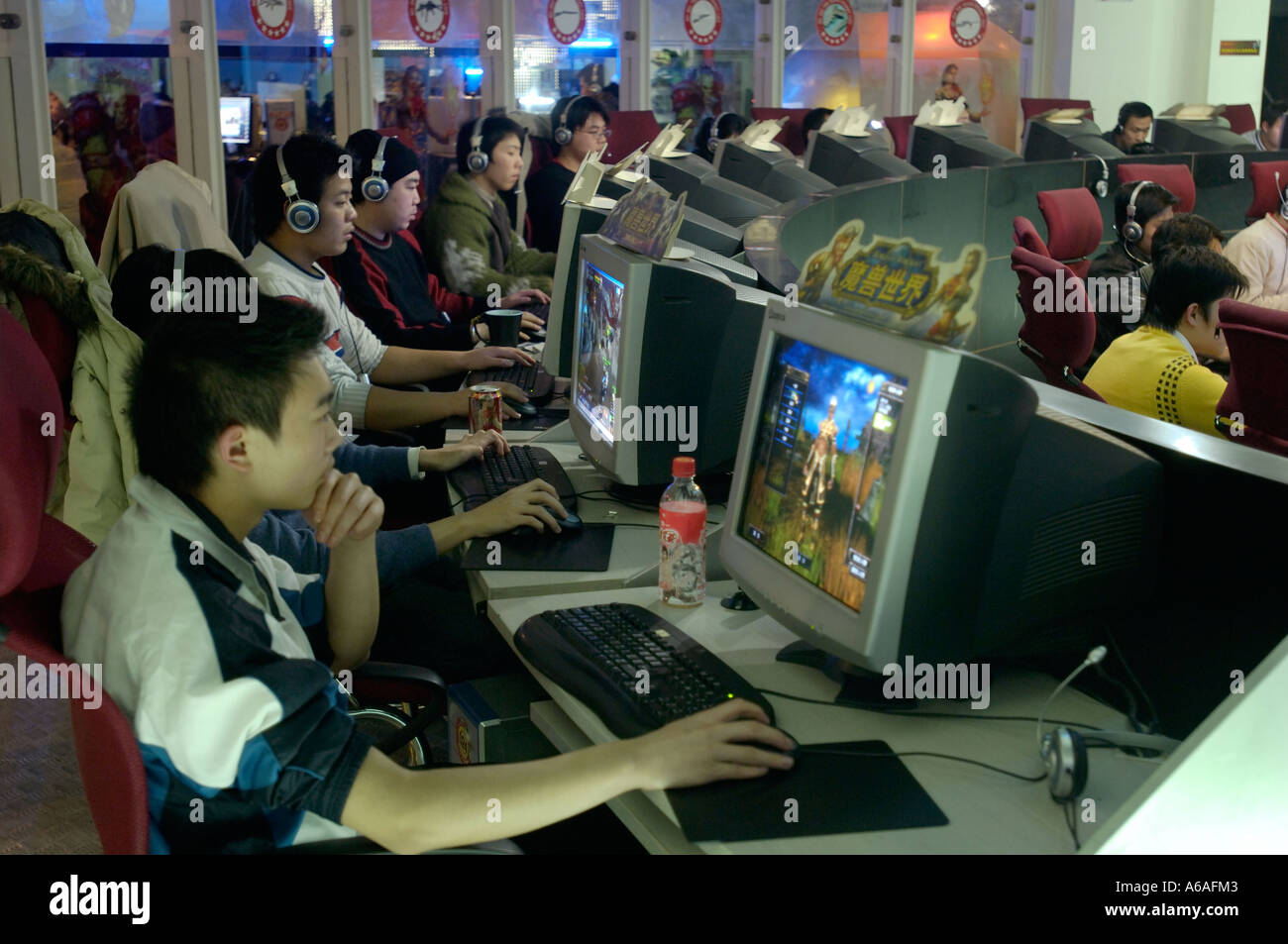 An internet cafe in Beijing China Jan 13 2006 Stock Photo - Alamy