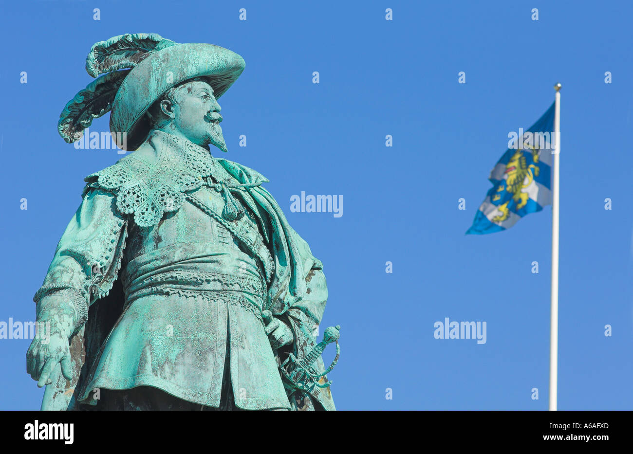 Sweden Gothenburg Statue of King Gustav Adolf Stock Photo
