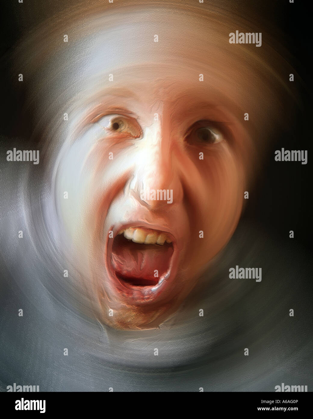 Man Screaming digital painting Stock Photo