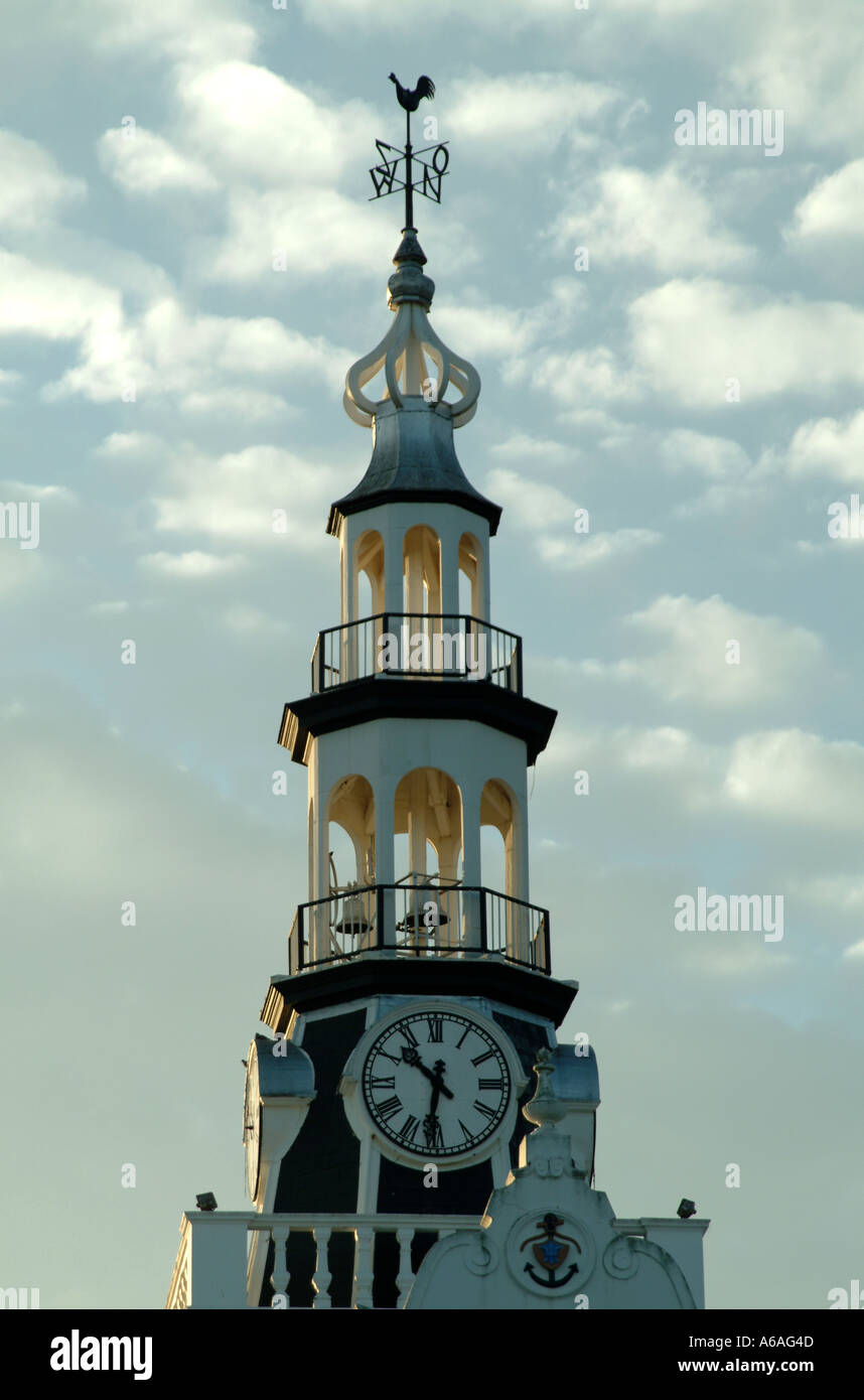 bell and clock tower on Dutch Reform Church in Swellendam western Cape South Africa RSA Stock
