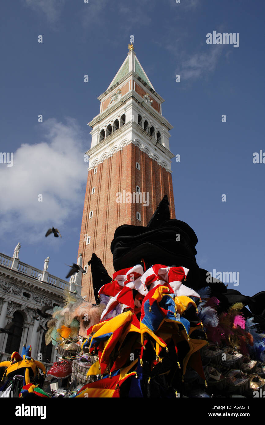 Campanile at San Maorco Square at Carnival in Venice, UNESCO World Heritage Site,  Italy, Europe.Photo by Willy Matheisl Stock Photo