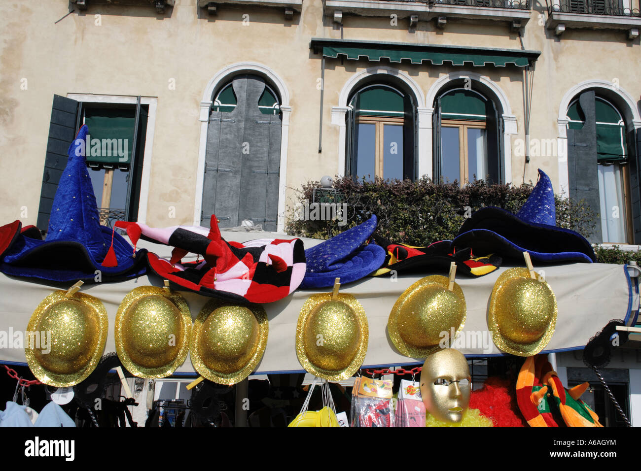 Souvenir shop, Carnival Venice, Italy, Europe. Photo by Willy Matheisl Stock Photo