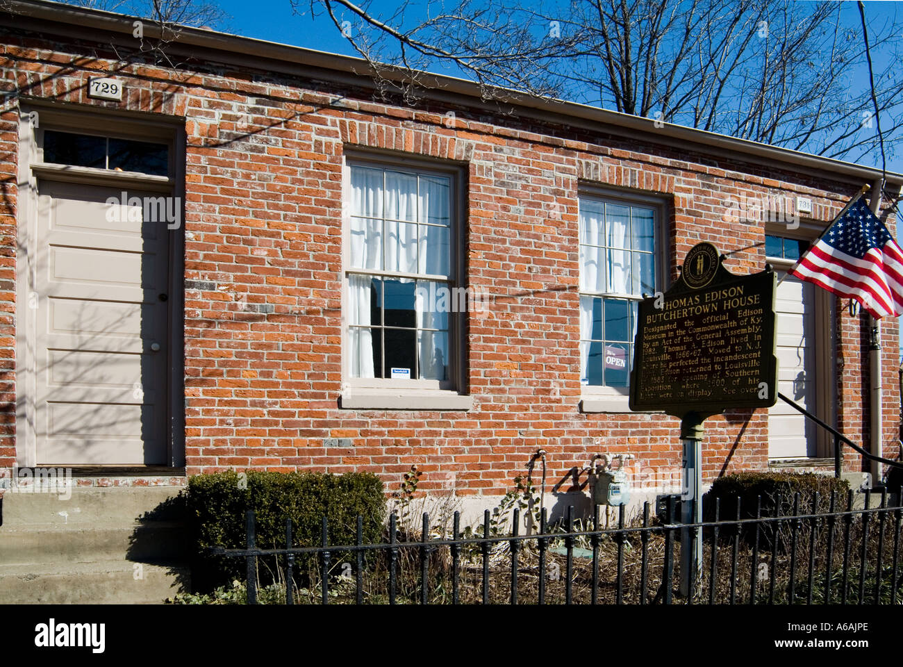 House once belonging to Thomas Alva Edison in the Butchertown district of Louisville Kentucky Stock Photo