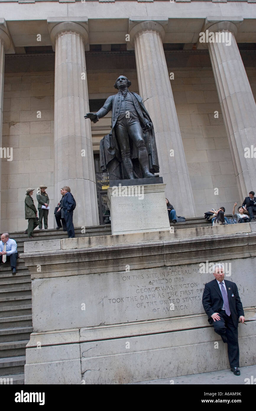 Federal Hall Wall Street New York City NYC NY USA where