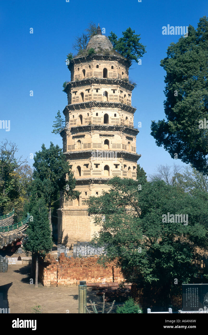 China, Gansu, Pingliang, pagoda Stock Photo