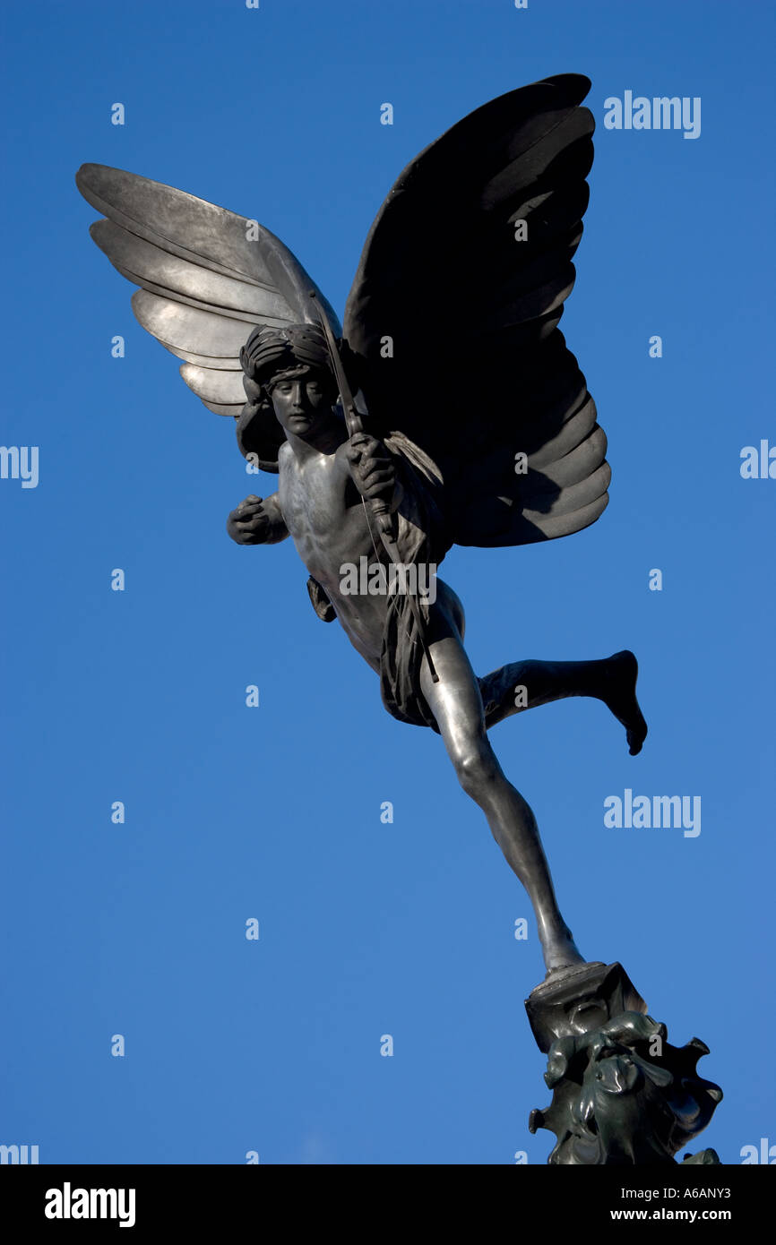 Statue of Eros Piccadilly Circus London England Stock Photo